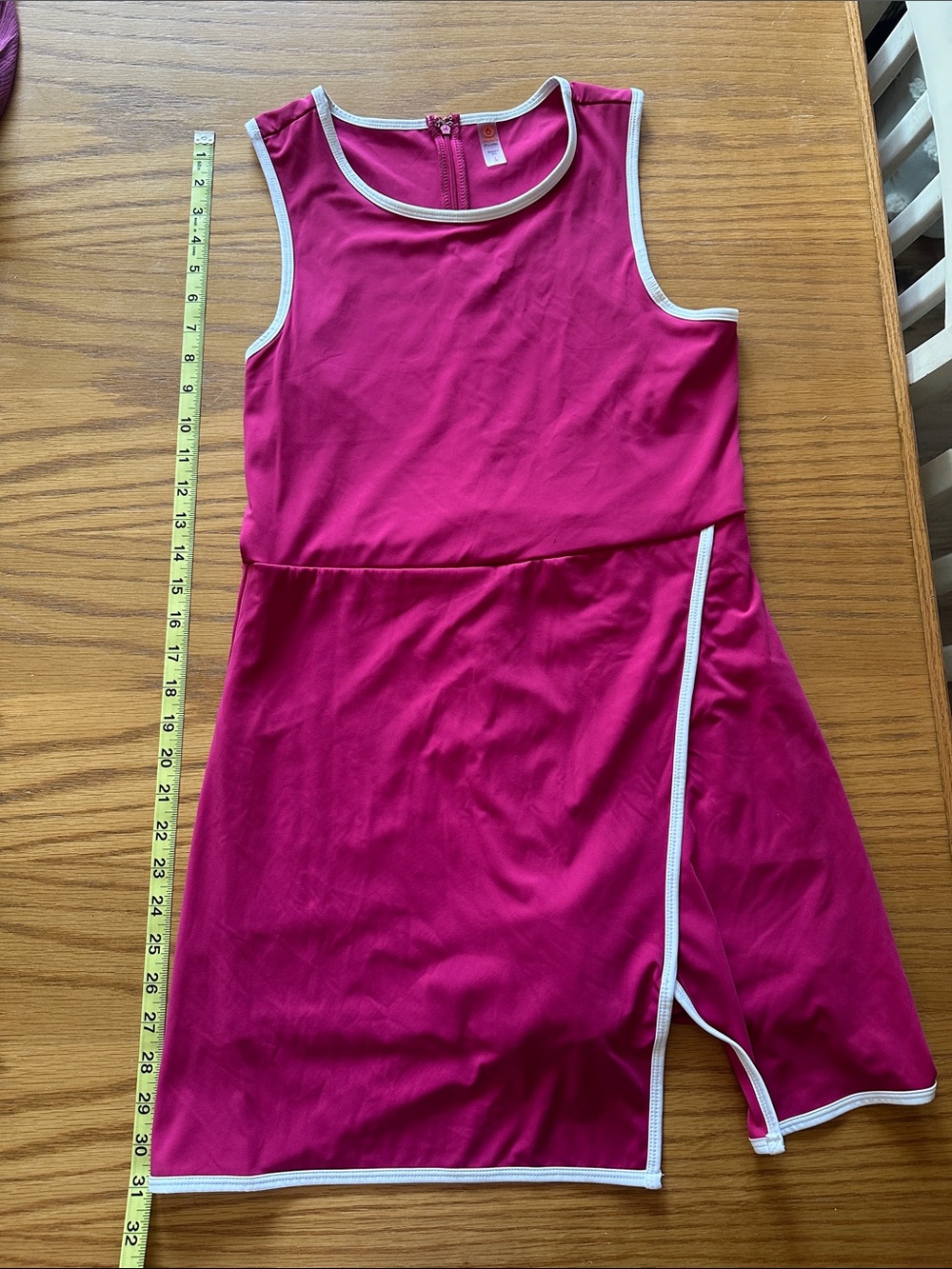 mono B Fuchsia Athletic Skort Dress with White Trim